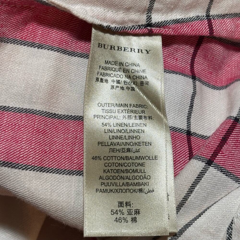 Burberry Brit Women’s Button Up Plaid Shirt Size S 3/4 Sleeve Tartan - Picture 8 of 9